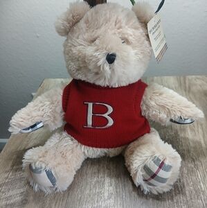 Burberry Teddy Bear  with Nova Check & B Logo Sweater/Vest. new with tags